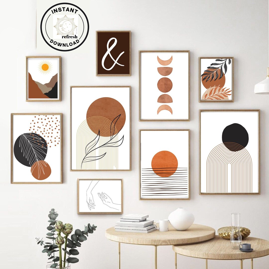 Boho Wall Art Print Boho Wall Gallery Set Boho Etsy