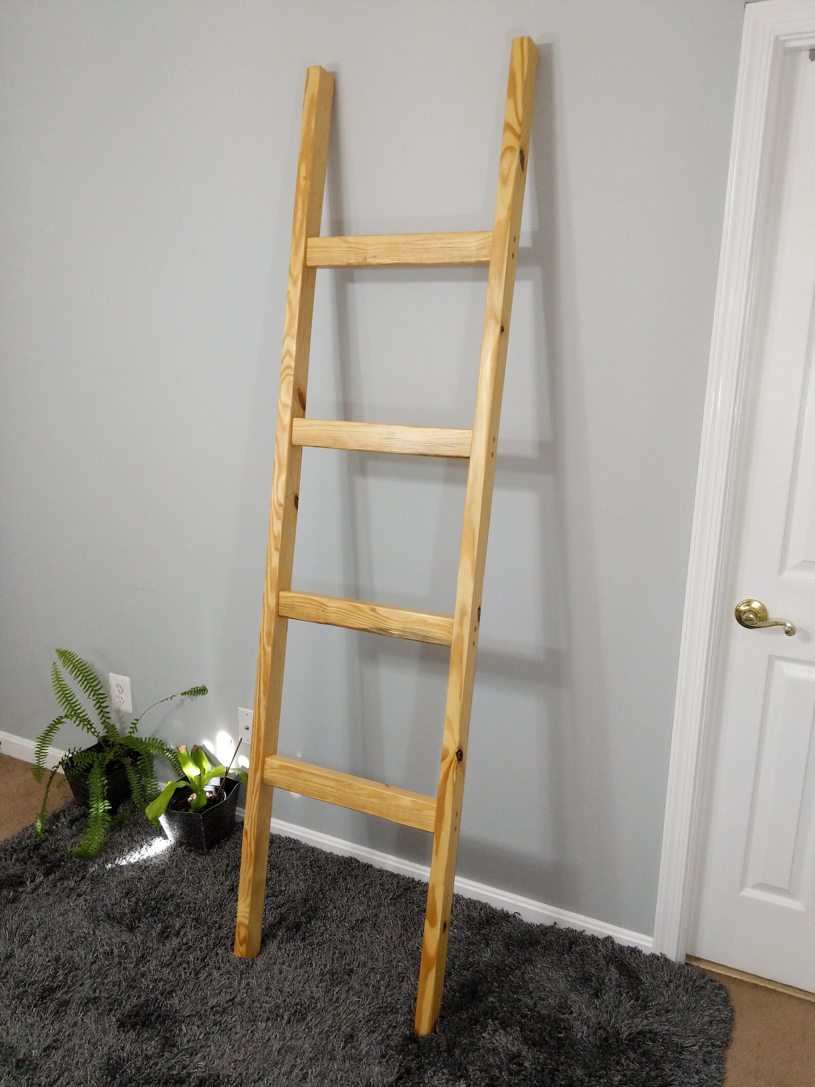 7' Blanket Ladder/Natural Wood Blanket Ladder/Large Etsy