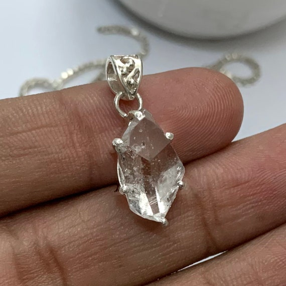 Herkimer Diamond Pendant Herkimer Diamond Necklace Diamond - Etsy