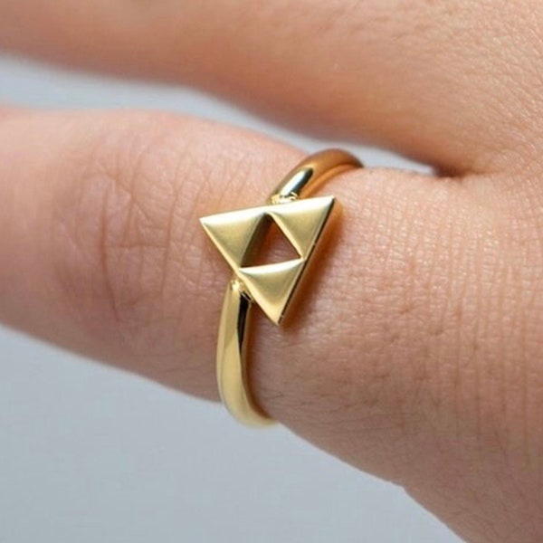 Legend of Zelda Triforce Ring-925 Sterling Silver Ring-18K Gold Zelda Triforce Ring-Handcrafted Ring-Ring For Women-Valentine's Day Gift