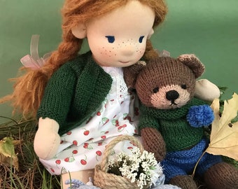 Custom waldorf doll 15.2'' - Eşsiz bebek hediyesi - Art doll Waldorf oyuncak Waldorf Baby Doll Organic Baby Doll Waldorf doll gift for her