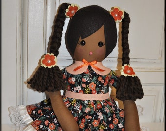 DOLL SALE, Personalized Doll, Soft Rag Doll, Girl gift, baby doll, Gift, 1st Birthday Gift, Baby Gifts, handmade doll, African American Doll