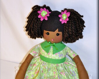 DOLL SALE, Personalized Doll, Soft Rag Doll, African American Doll, Girl gift, baby doll, Gift, 1st Birthday Gift, Baby Gifts, handmade doll