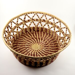 Hand Weaved Basket with Chevron pattern, Art Deco, Home Décor, Storage Basket, Fruits Basket, Fair Trade Basket, Chevron Basket