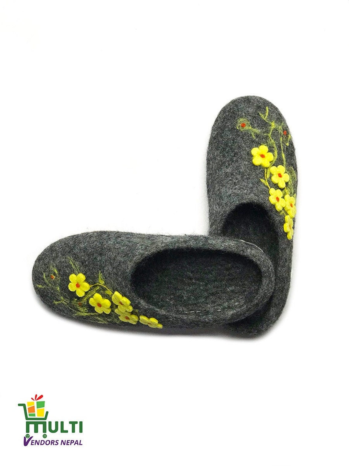 Wool Felt Slippershoes Handmade Felt Indoor Shoes Etsy