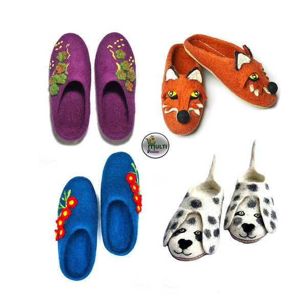 Christmas Gifts--Wool Felt Slipper-Shoes Handmade Felt -Indoor Shoes- Slippers-100% Wool-Organic Slippers- Felted Wool Slippers