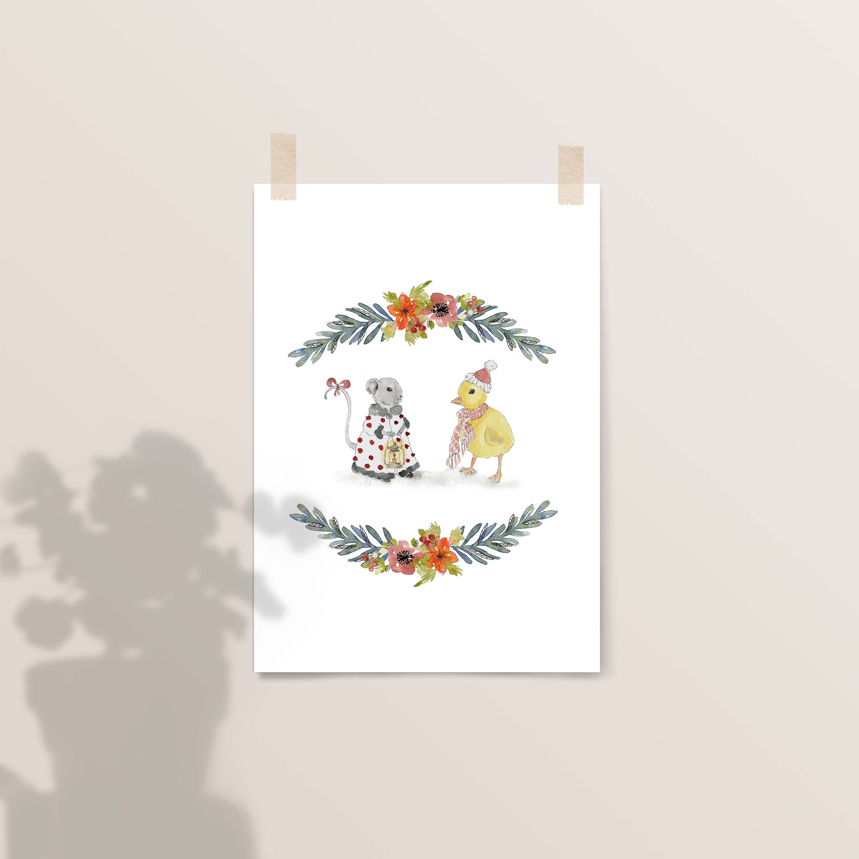 Affiche A4 Souris et Poussin