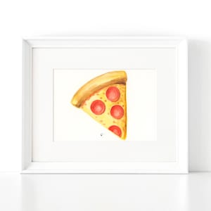 Watercolor Pizza Emoji Print