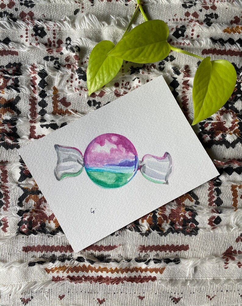 Watercolor Candy Emoji Print