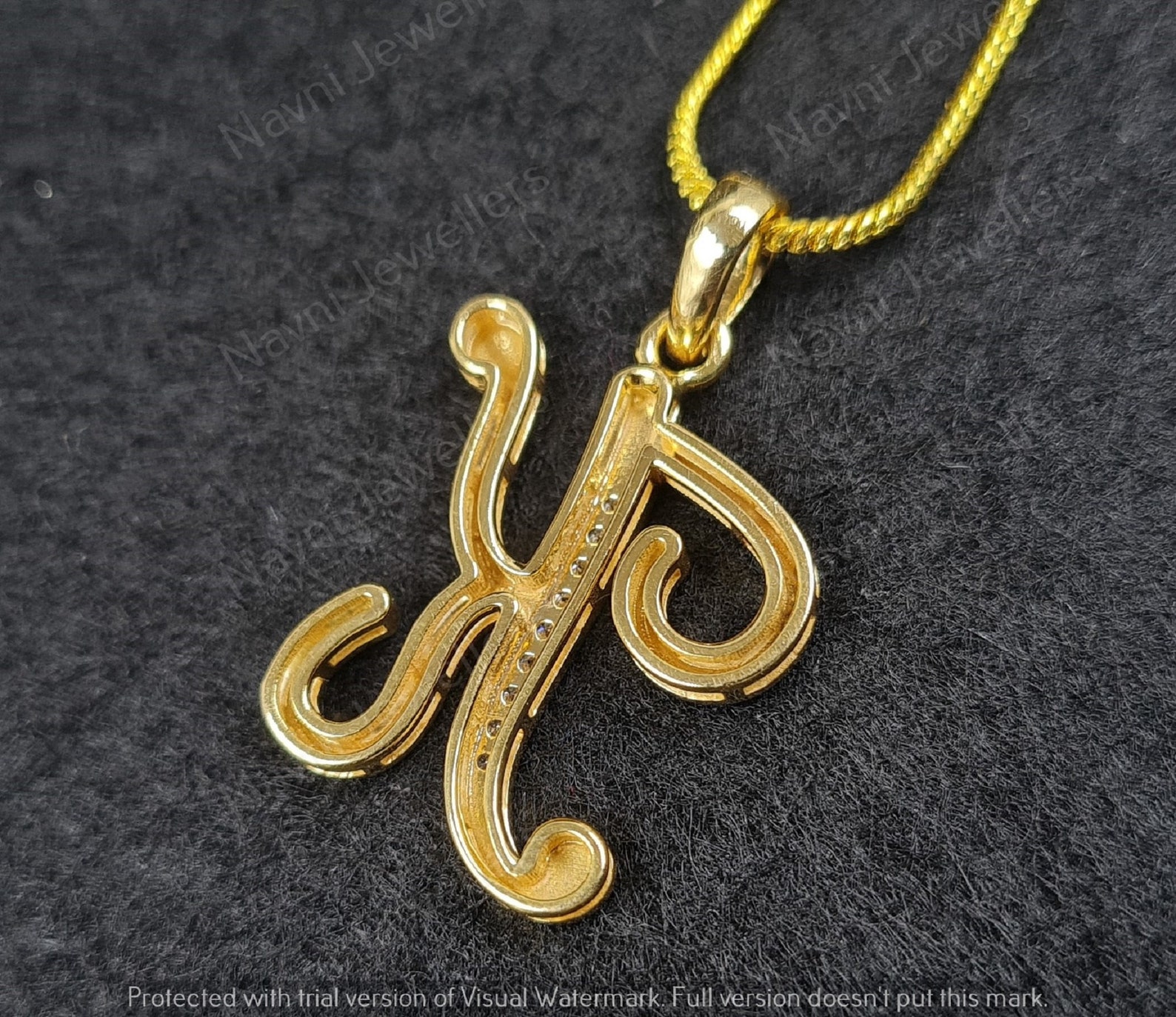Diamond Pendant Initial Letter K Pendant Stylish Etsy