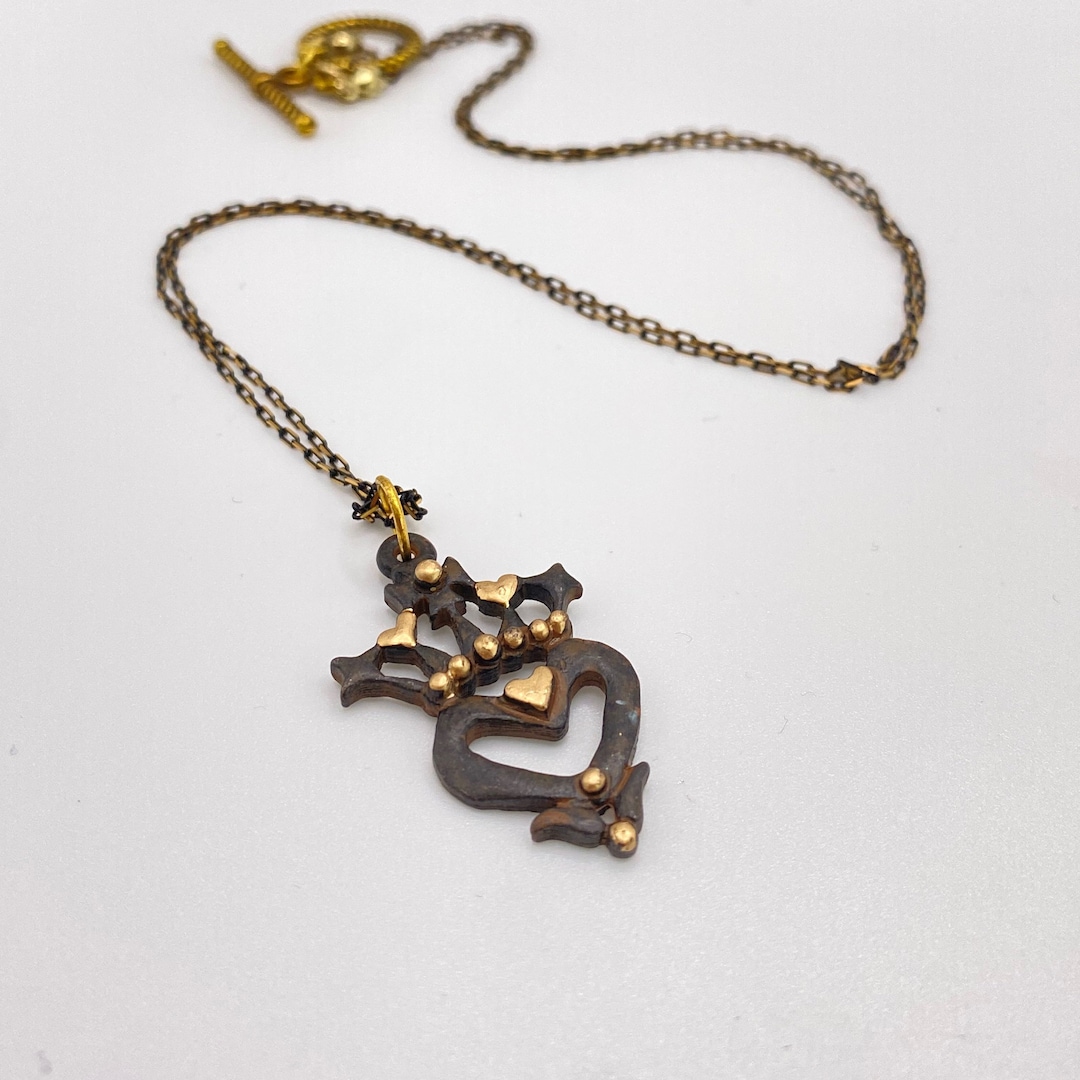 Rustic Black and Gold Heart With a Crown Etsy