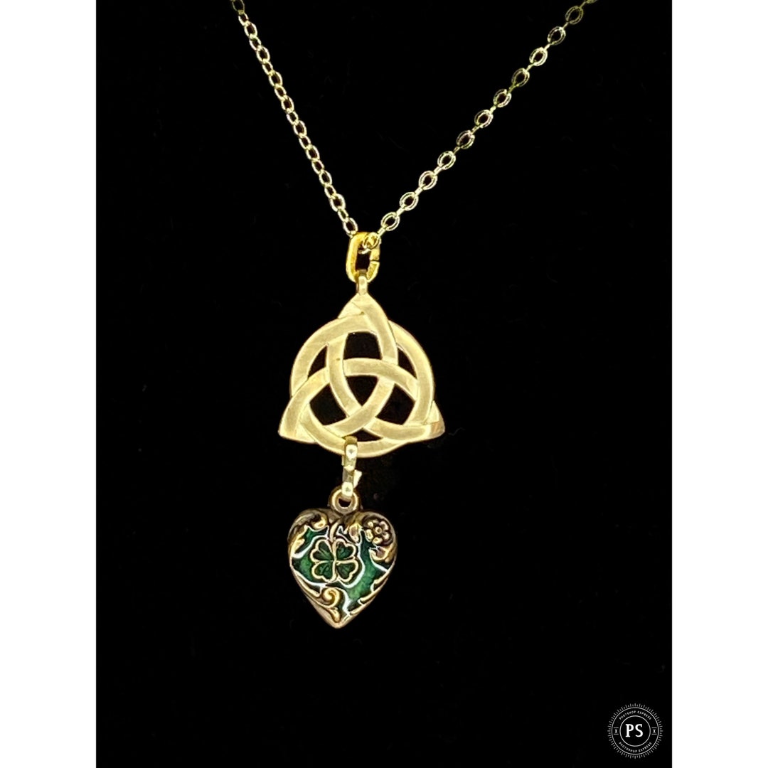 Celtic Necklace With Irish Heart Charmirish/celtic Etsy Ireland