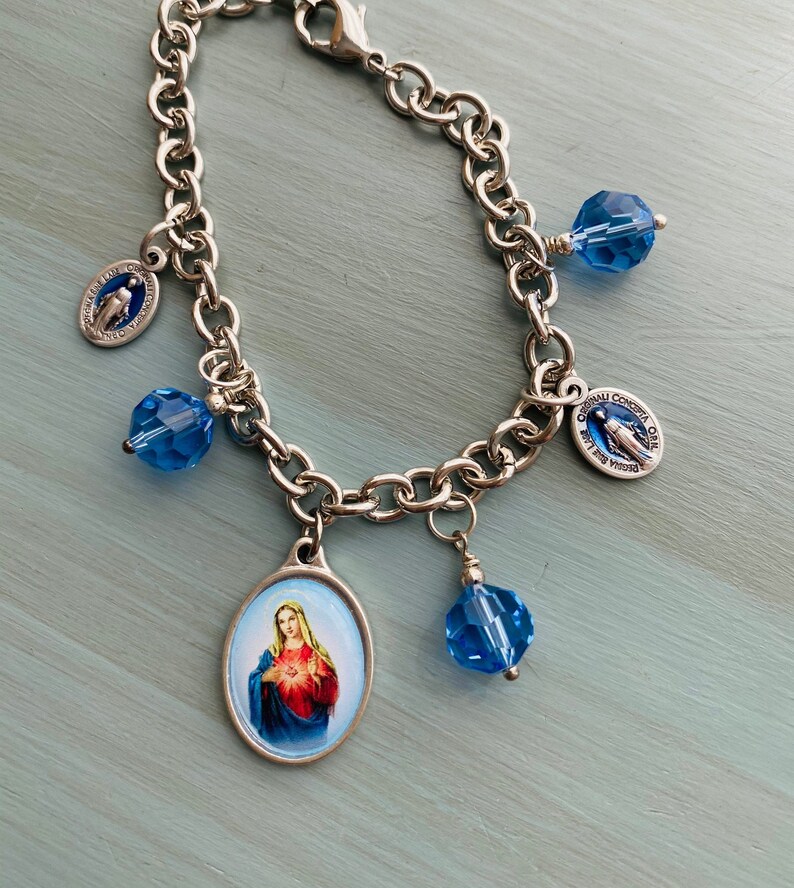 Mary with Sacred Heart of Jesus Bracelet--Religious