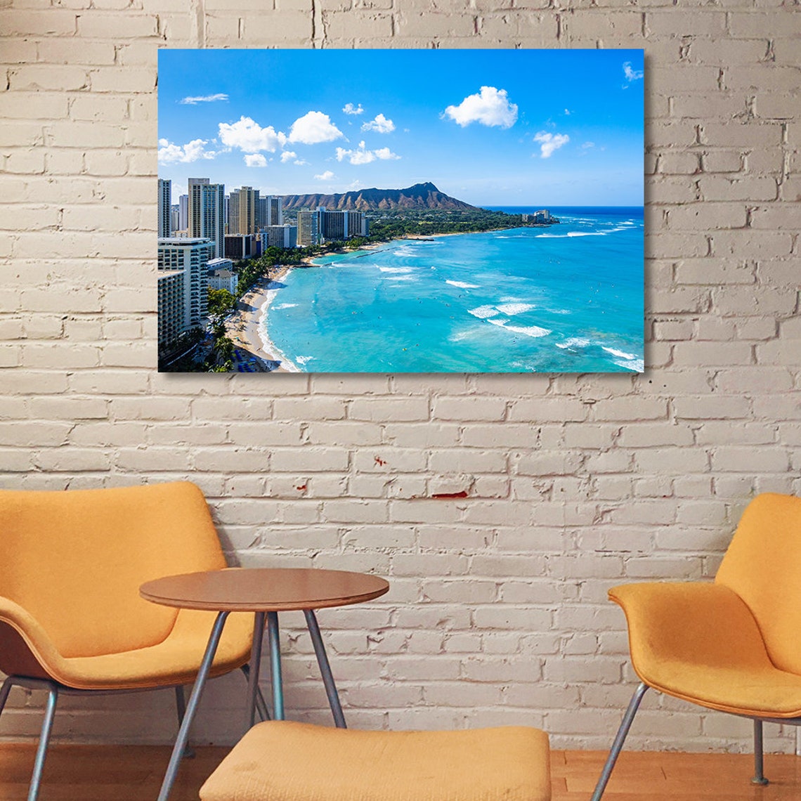 Hawaii Waikiki Beach Coastline Landscape Canvas Wall ArtWall Etsy