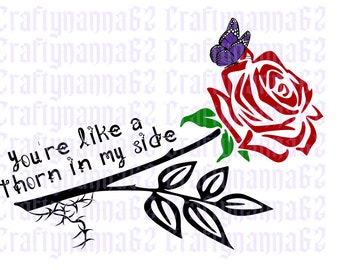 jpg. eps dxf png Love and Thorns Instant Digital Download SVG Vector Cut File
