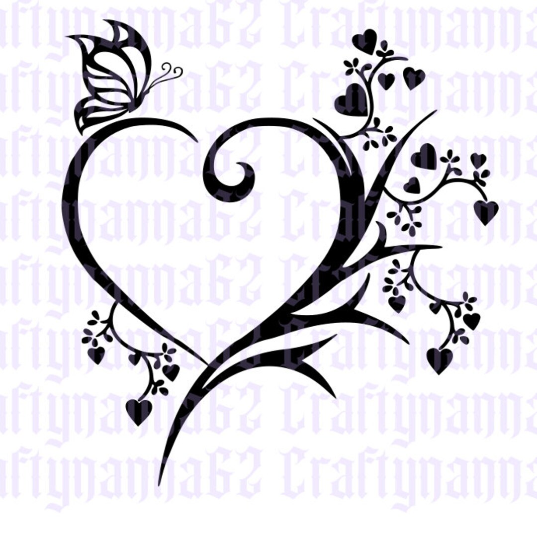 Hearts and Butterfly Svg/dxf/png Etsy Australia