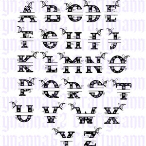 Butterfly Monogram Alphabet svg/dxf/png