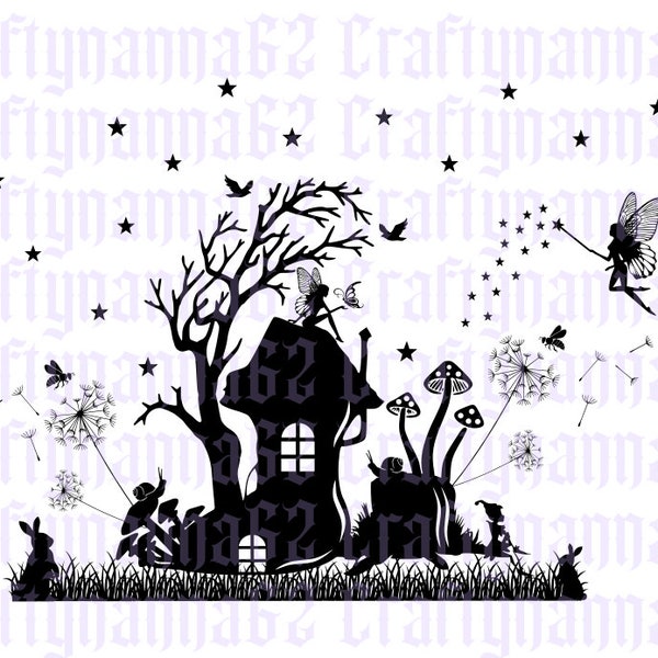 Fairy and Elf Garden svg/dxf/png