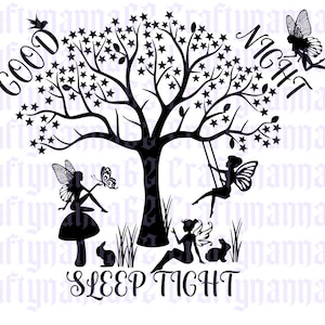 Fairies on a tree svg/dxf/png