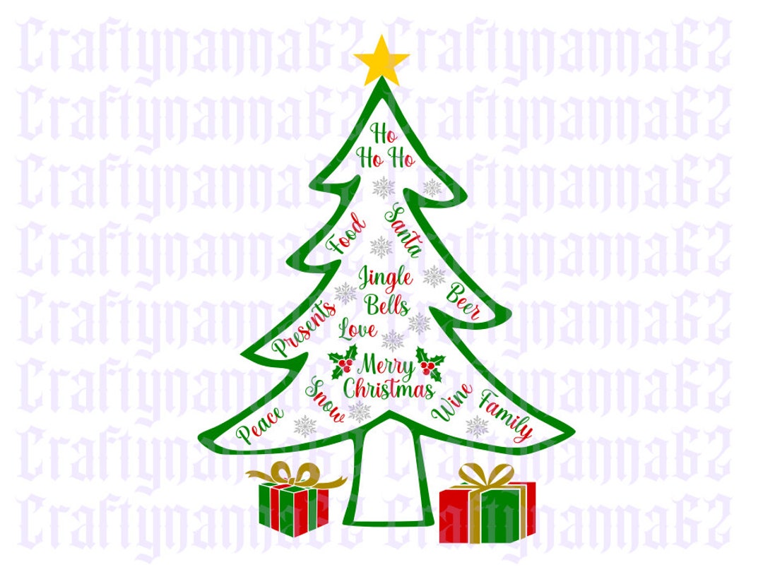 Christmas Tree With Font Svg/dxf/png - Etsy