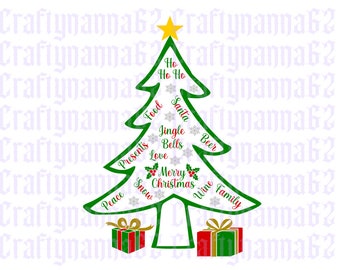 Christmas Tree with font svg/dxf/png