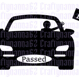 Geslaagd rijexamen svg/dxf/png