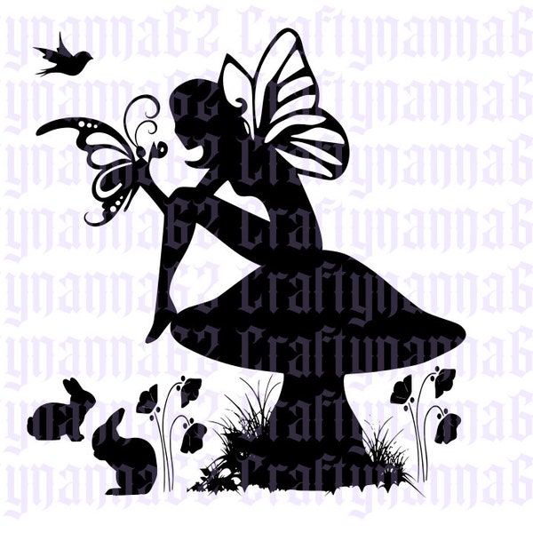 Fairy on a mushroom svg/dxf/png