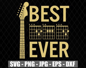 Dads Guitar Svg Etsy