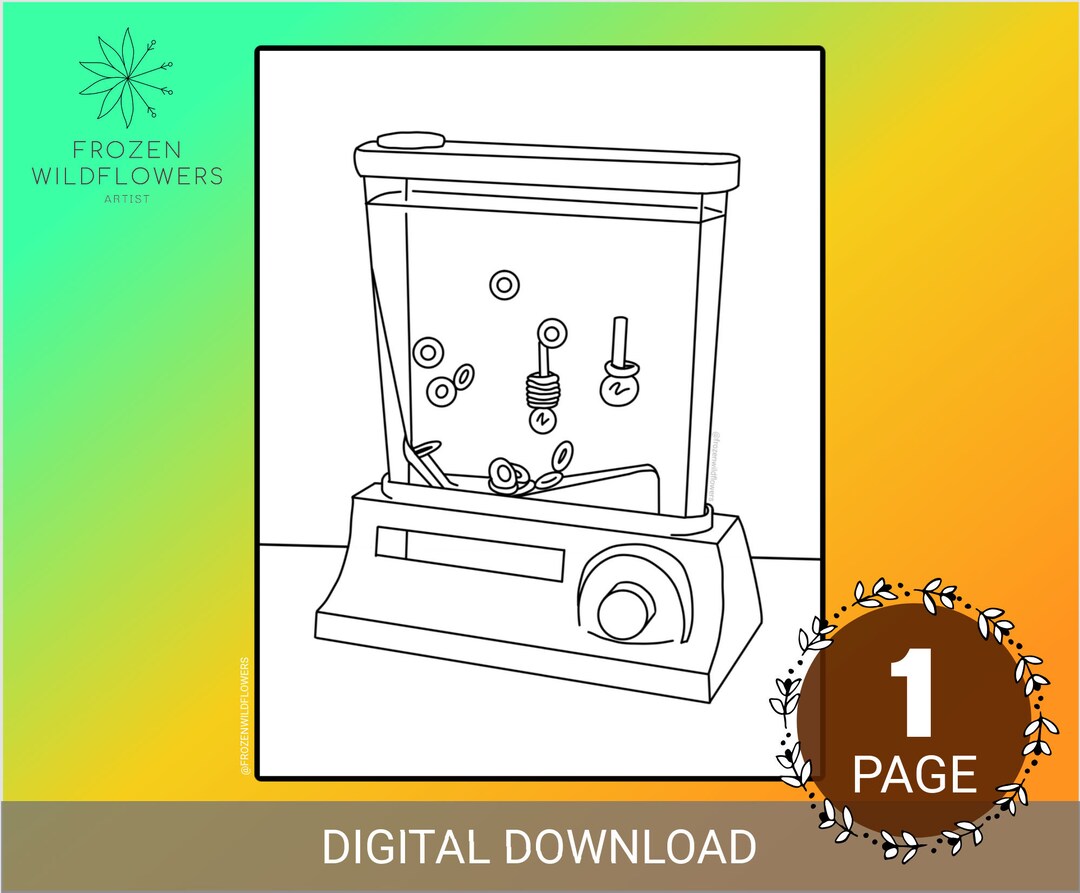 Ring Toss Water Toy Coloring Page Digital Printable PDF - Etsy