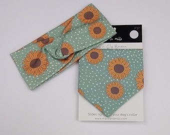 Sun Flower Matching Dog Owner headband Set, Fall Dog bandana, Dog owner matching headband and bandana Personalized Matching Dog Bandana
