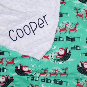 Santa dog blanket, Personalized dog blanket, custom puppy blanket, blanket for dog, pet blanket, dog couch cover, Christmas pet throw