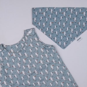 Seagull Baby and dog matching outfit, dog and human matching set, dog sibling set, matching dog baby onesie, summer dog bandana