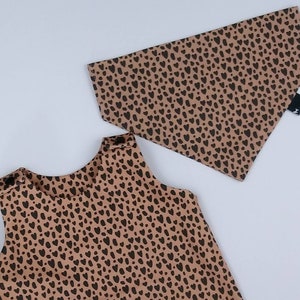 Animal print Baby and dog matching outfit, dog and human matching set, dog sibling set, matching dog baby onesie, sister dog outfit set