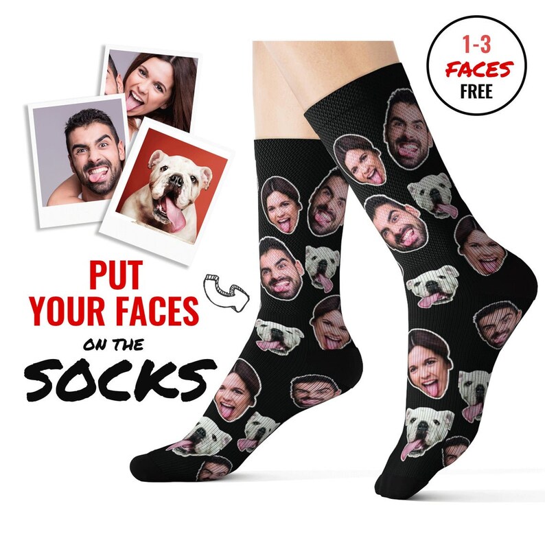 Picture Socks Customized Funny Photo Gift For Her Face on Socks Custom Face Socks Personalized Photo Socks Him or Best Friends