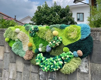 Custom Latch Hook Rugs,Green Moss Rugs Carpet,Custom Moss Meadows/Forest Rugs,Beside Rugs,Home Decor