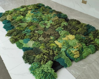 Custom Thick Moss Rug,Turfted Wool Rug ,Foerest Artificial Area Rug,Reading Room/Living/Bed Room Rug Carpet,Kid's Rug,Art Rug