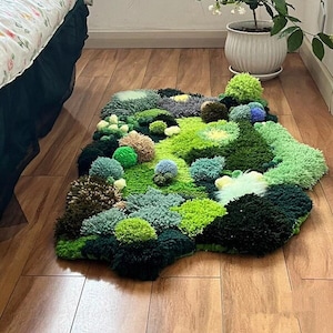 Wonder Forest Rugs 3D Area Abstract Rugs Hand Hooked Moss Rugs Handmade ...