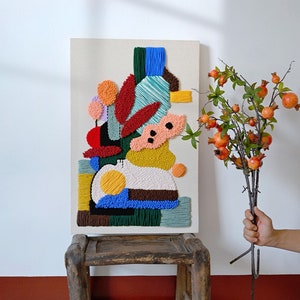 Abstract Art Punch Needle Kit , Full kit,DIY Home Decor Wall Art , Crafts Gift,DIY Handmade Wall Decor 24"x 16"