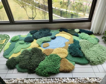 3D-getuftete Teppiche, handgefertigter knstlicher Teppich, Waldgras,  Wollteppiche, Moosteppich, Kinderspielteppich Mageschneiderte Teppiche -  Etsy sterreich