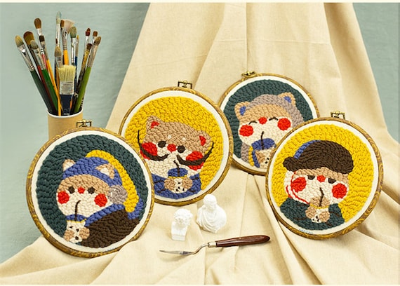 Funny Punch Needle Full Kit for Beginner Punch Needle  Embroidery Craft Kids' Adults Crafter's Gift