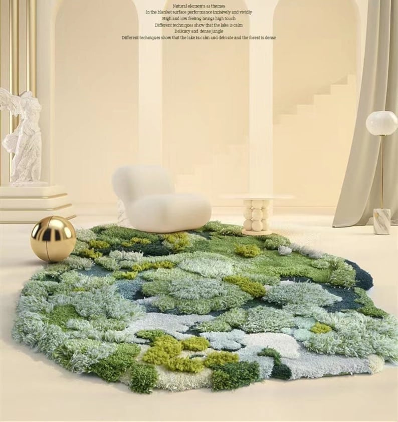 Moss Rugs Grass Rugs Carpetturfted Wool Rugshandmade Etsy