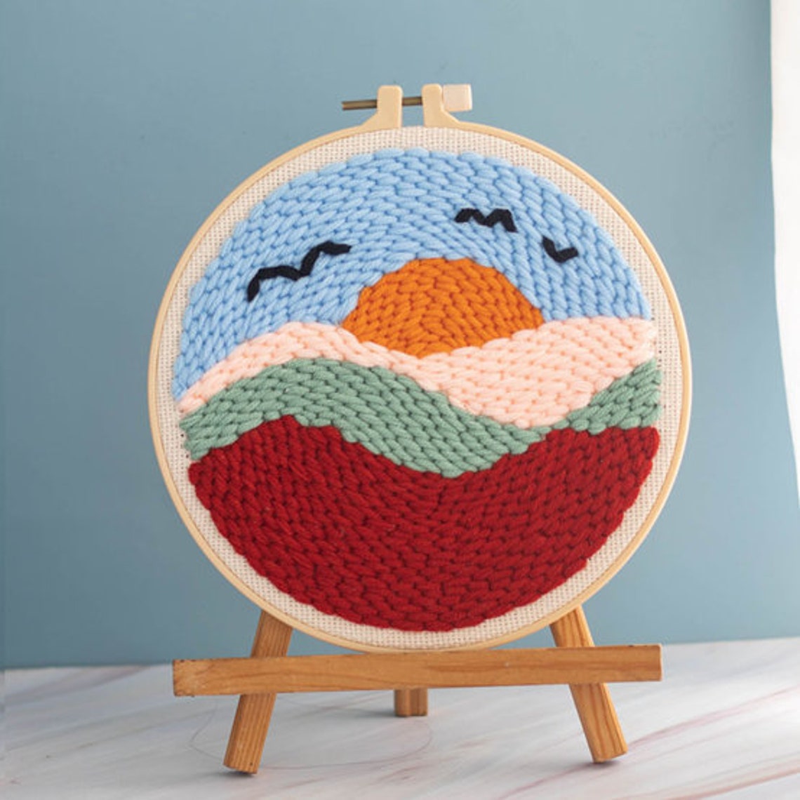 Punch Needle Beginner Kits Punch Needle Tool Threader Fabric Etsy