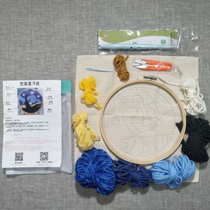Funny Punch Needle Embroidery Starter Kits for Adults Kids with Instructions & Pattern Fabric Embroidery Yarn Rug, Kid's Craft Gift,DIY Kit image 8