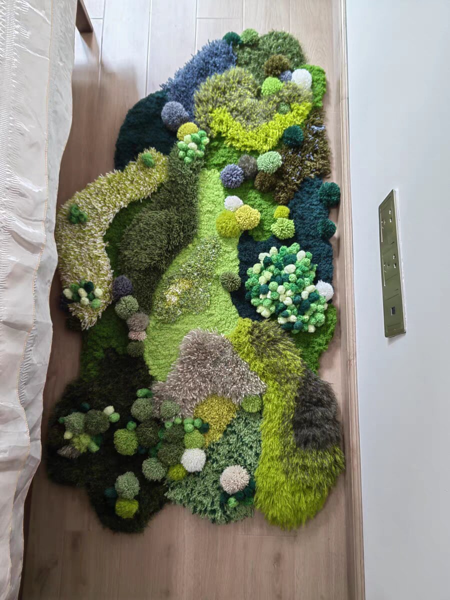 Green Moss Latch Hook Rugs Moss Forest Rugs Carpet Custom Moss Meadows ...