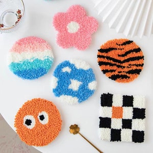 Beginner Punch Needle Coaster Kit DIY Punch Coaster Making Kit,Handmade Coaster Kit,DIY Crafts gift,Gift for her
