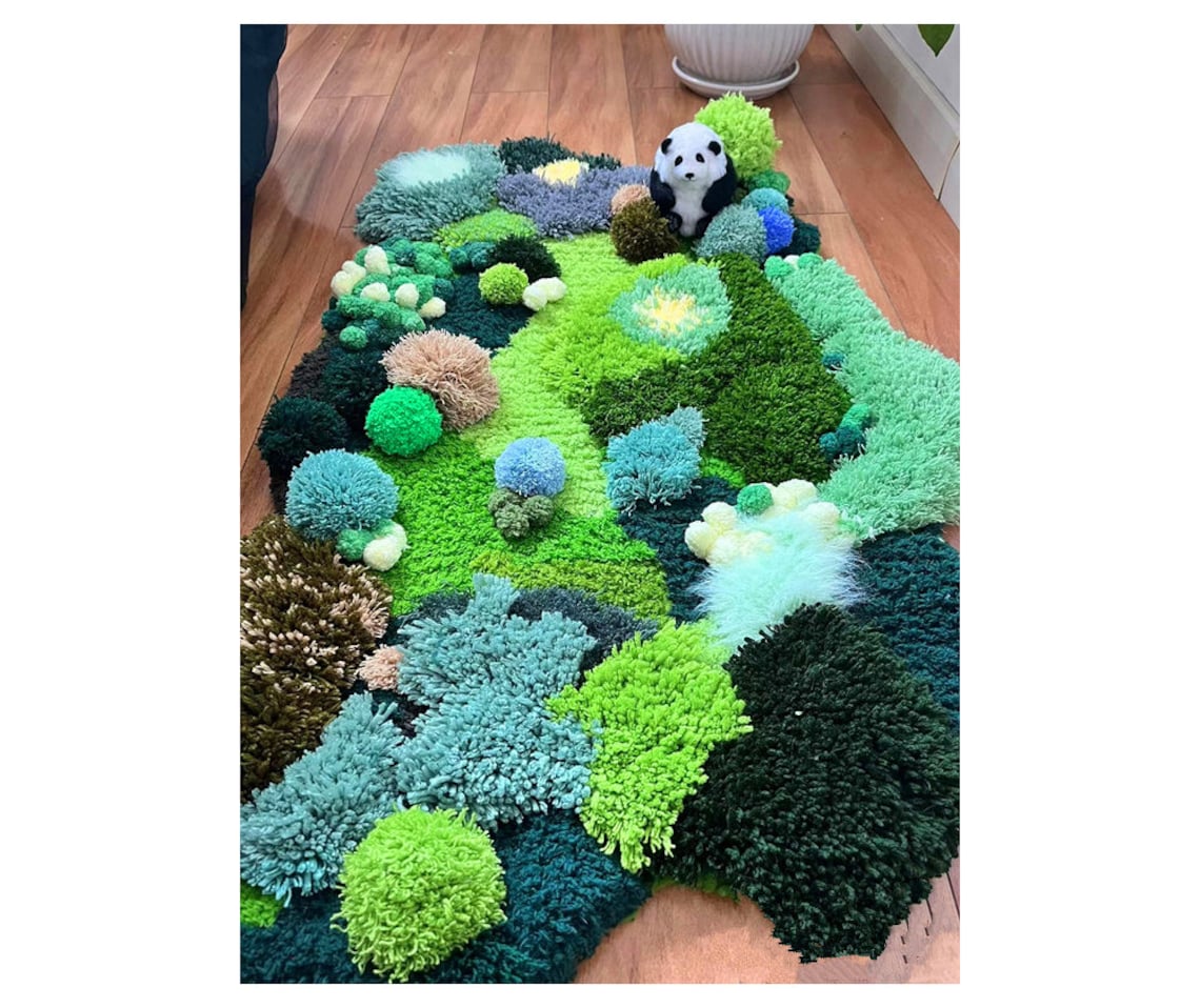 Wonder Forest Rugs 3D Area Abstract Rugs Hand Hooked Moss Rugs Handmade ...