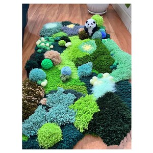 Wonder Forest Rugs 3D Area Abstract Rugs Hand Hooked Moss Rugs Handmade ...