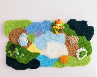 DIY Moss Carpet Kit Latch Hook Kit for Rug DIY Wall Hanging Art ,Crafter's Gift.DIY Crafts gift