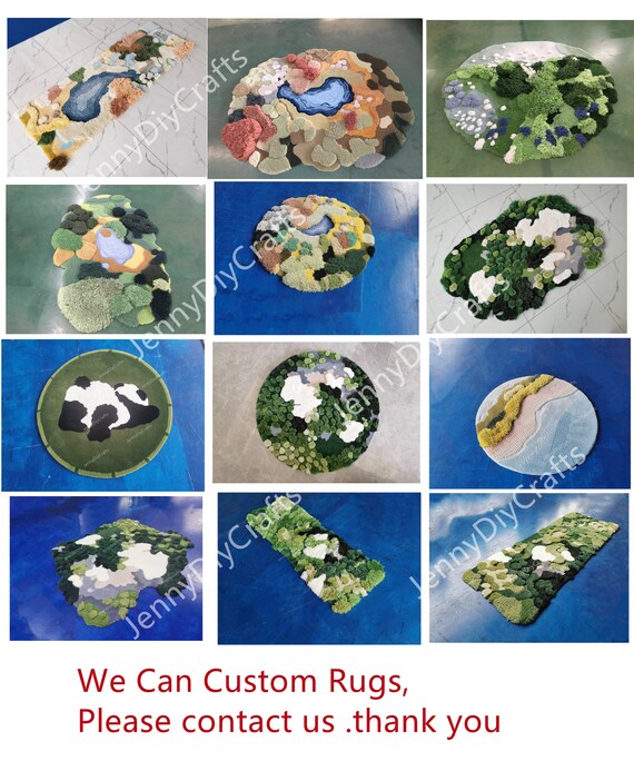 Handmade Moss Rug, Soft Latch Hook Rugs,custom Rugs,art Rugs,soft
