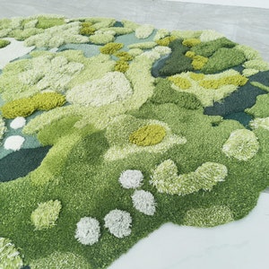Art Rugs,3D Turfting Rugs ,Hand Turfted Wool Rugs,Moss Rugs,Forest Rugs,Kid's Room play rugs,Artificial Grass Rug,Customized Rugs, image 3